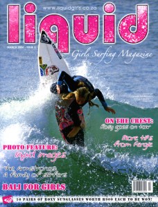 Liquid Girls Surfing magazine, cover of March 2006 issue.